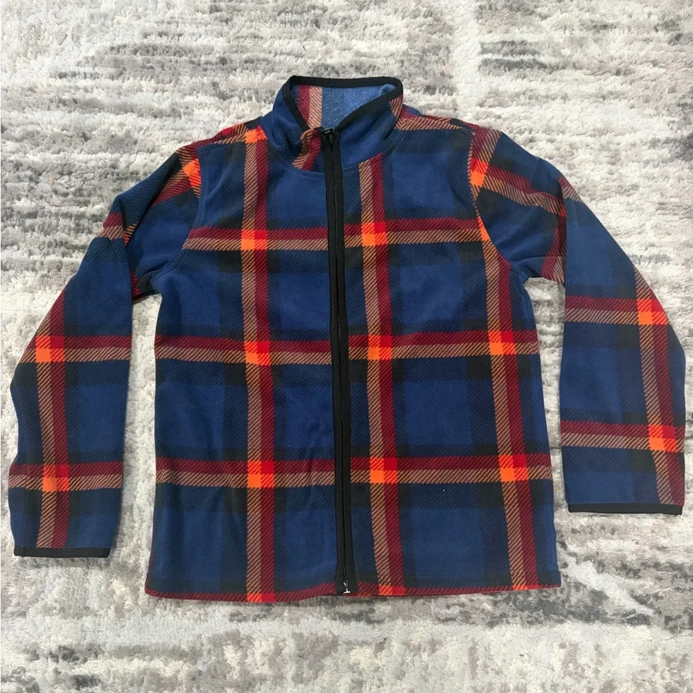 OshKosh B'gosh Blue and Red Plaid Jacket Zip Up GOOD CONDITION SIZE 8